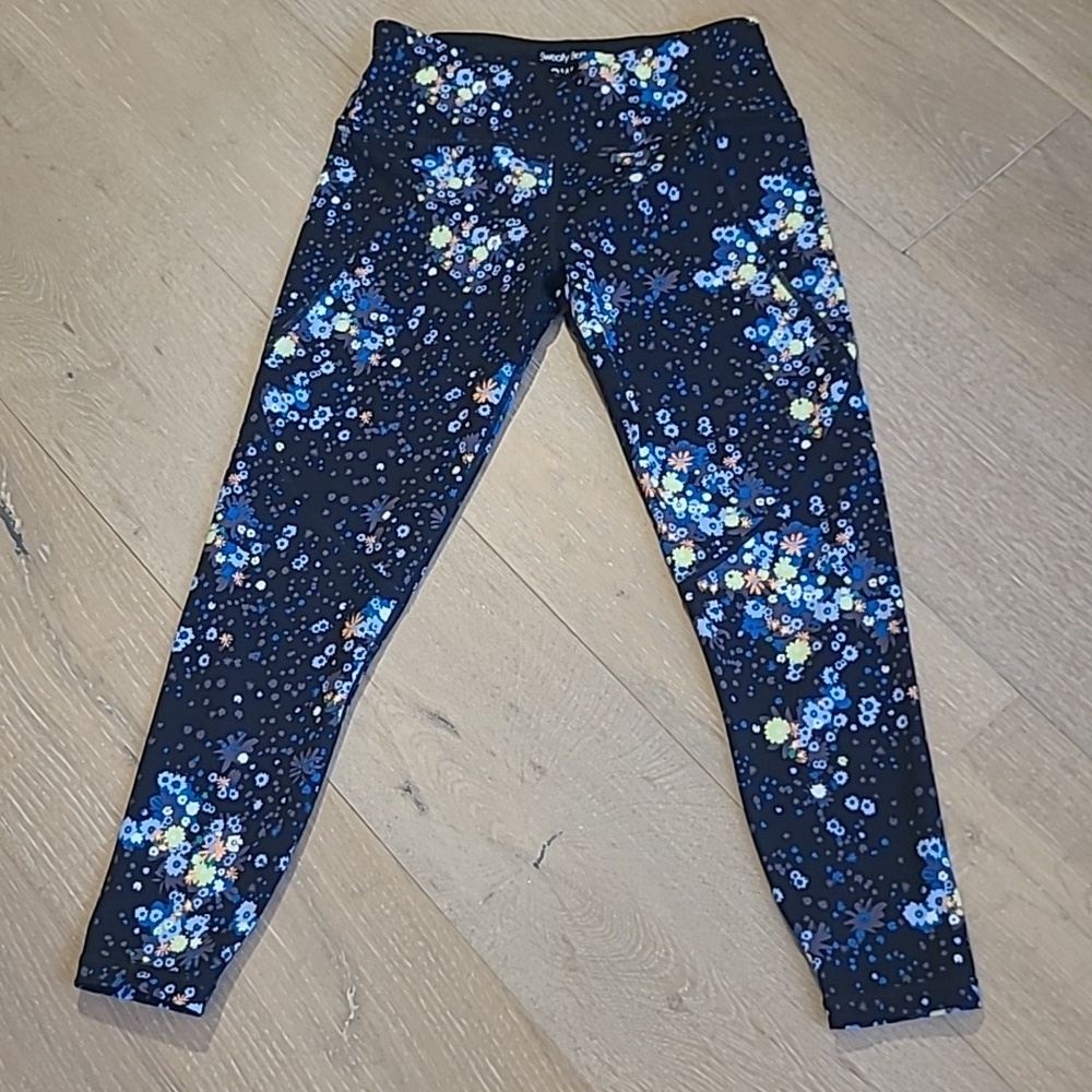 EUC Sweaty Betty Leggings Women's sz S Power Floral 7/8 Length Active Bottoms